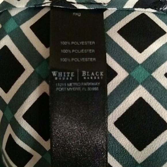 WHBM Sleeveless Tunic Top Geometric Pattern In Green And Black Womens Size M - Picture 6 of 7